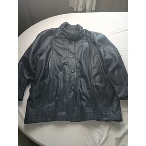 Vintage Pelle Studio Leather Jacket Mens Large Gray Bomber Coat *Missing buttons